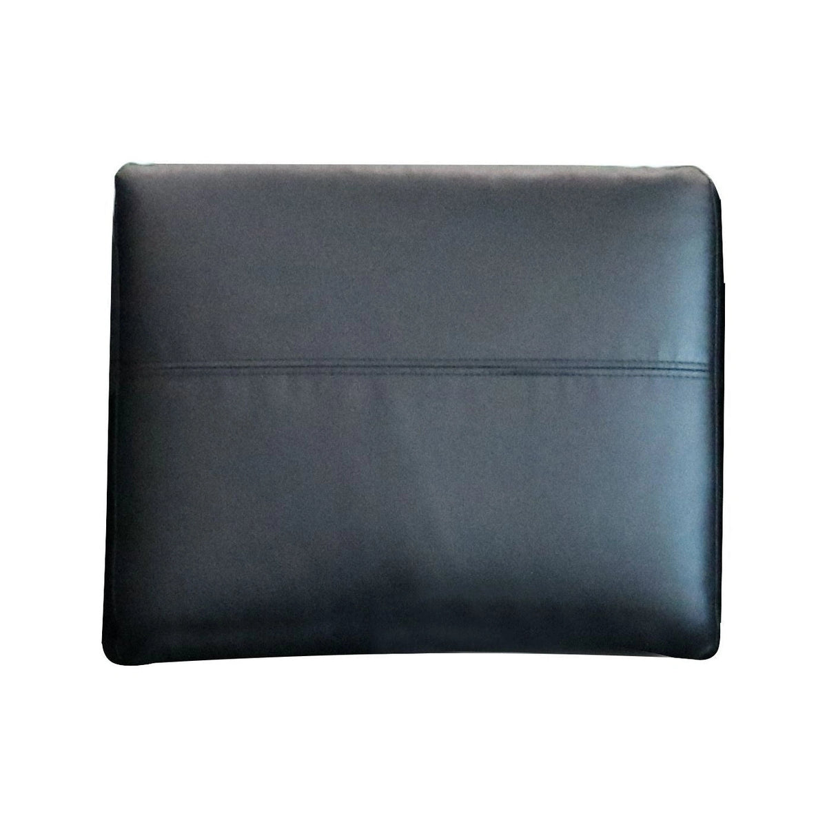 Black vinyl Austin sofa back cushion with horizontal stitching