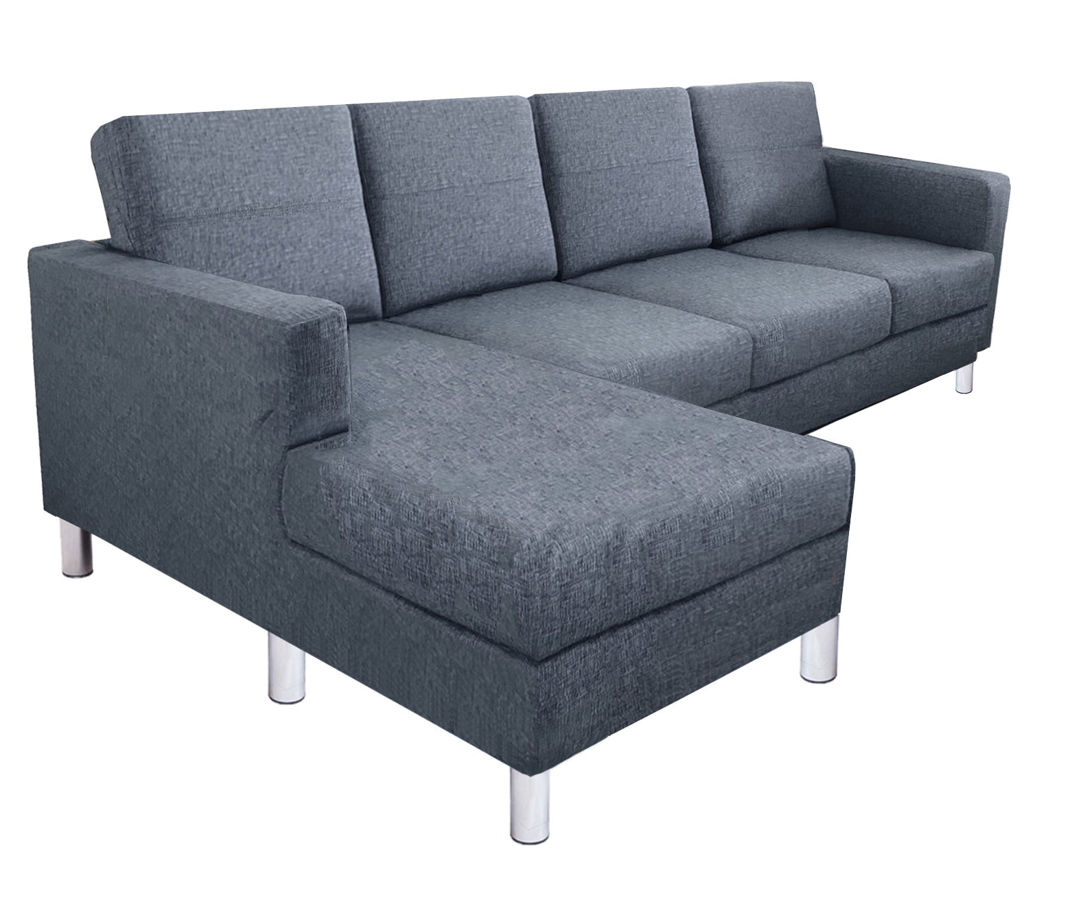 SS02-1086034L-FB01-0005 / AUSTIN SECTIONAL SOFA, 4 Seater / Charcoal Fabric/Silver