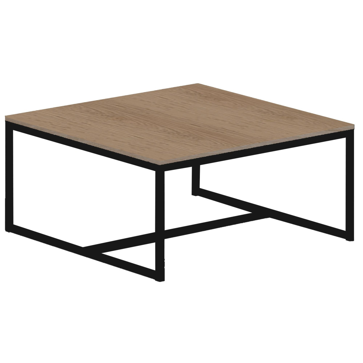 Light oak Mod nesting coffee table with black metal frame