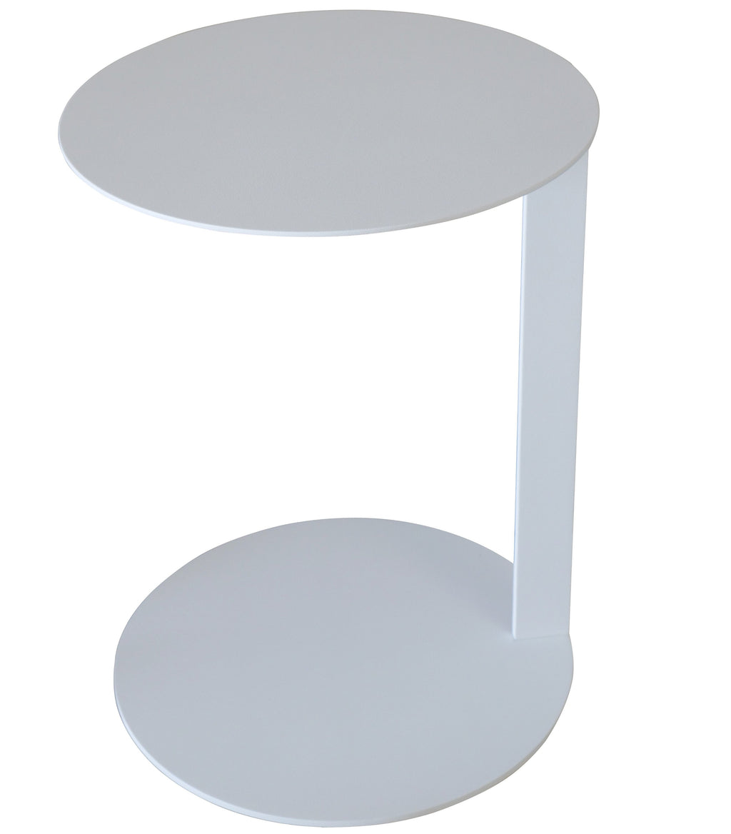 ST25-1621-PC04 / MELROSE CIRCULAR C TABLE / White Steel