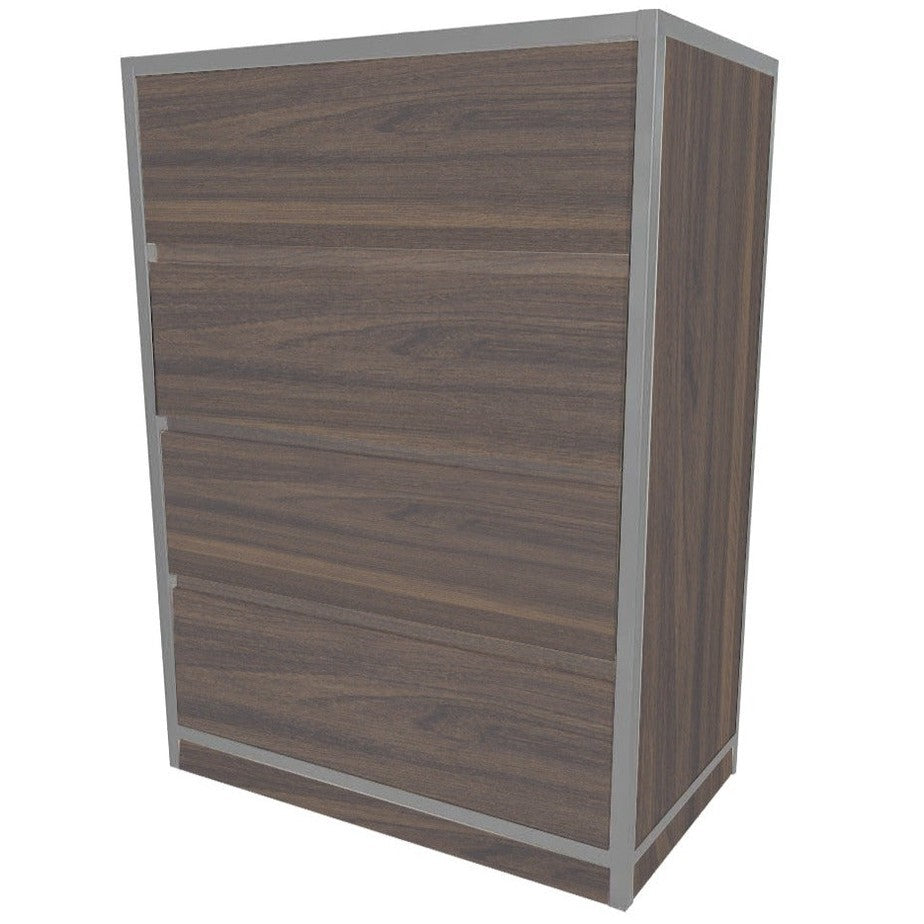 DR01-321843-LP02-PC02 / VENICE 4-DRAWER DRESSER / Espresso Laminate/Platinum
