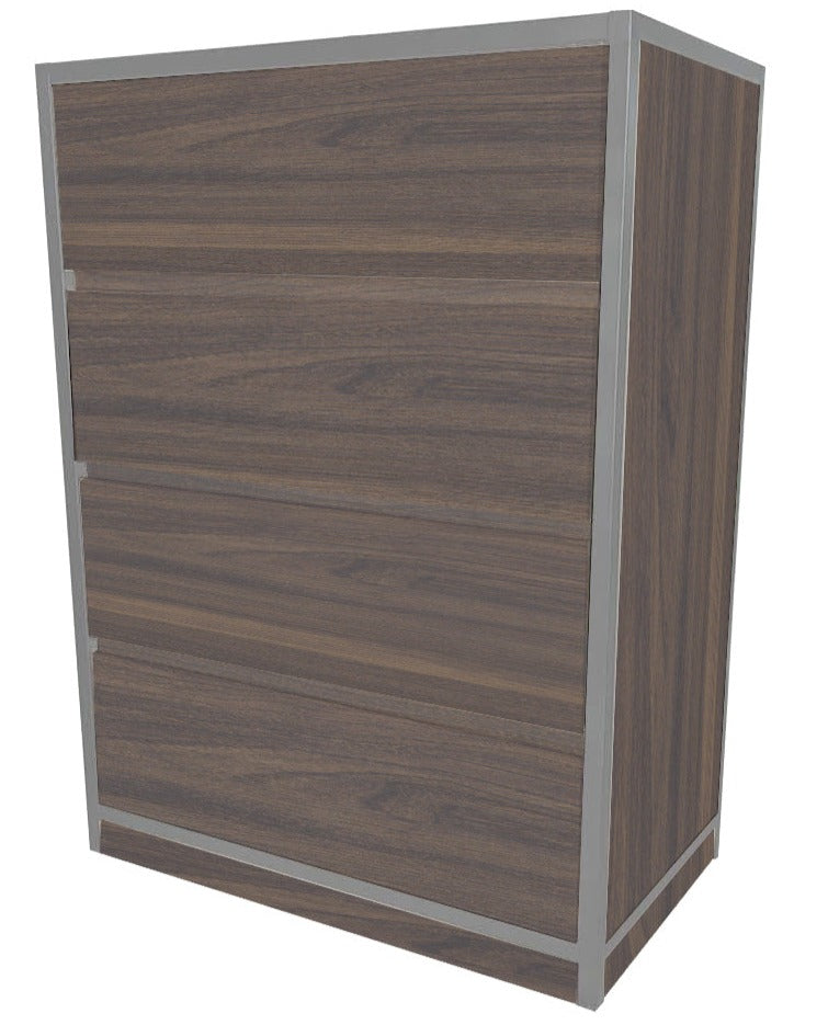 DR01-321843-LP02-PC02 / VENICE 4-DRAWER DRESSER / Espresso Laminate/Platinum