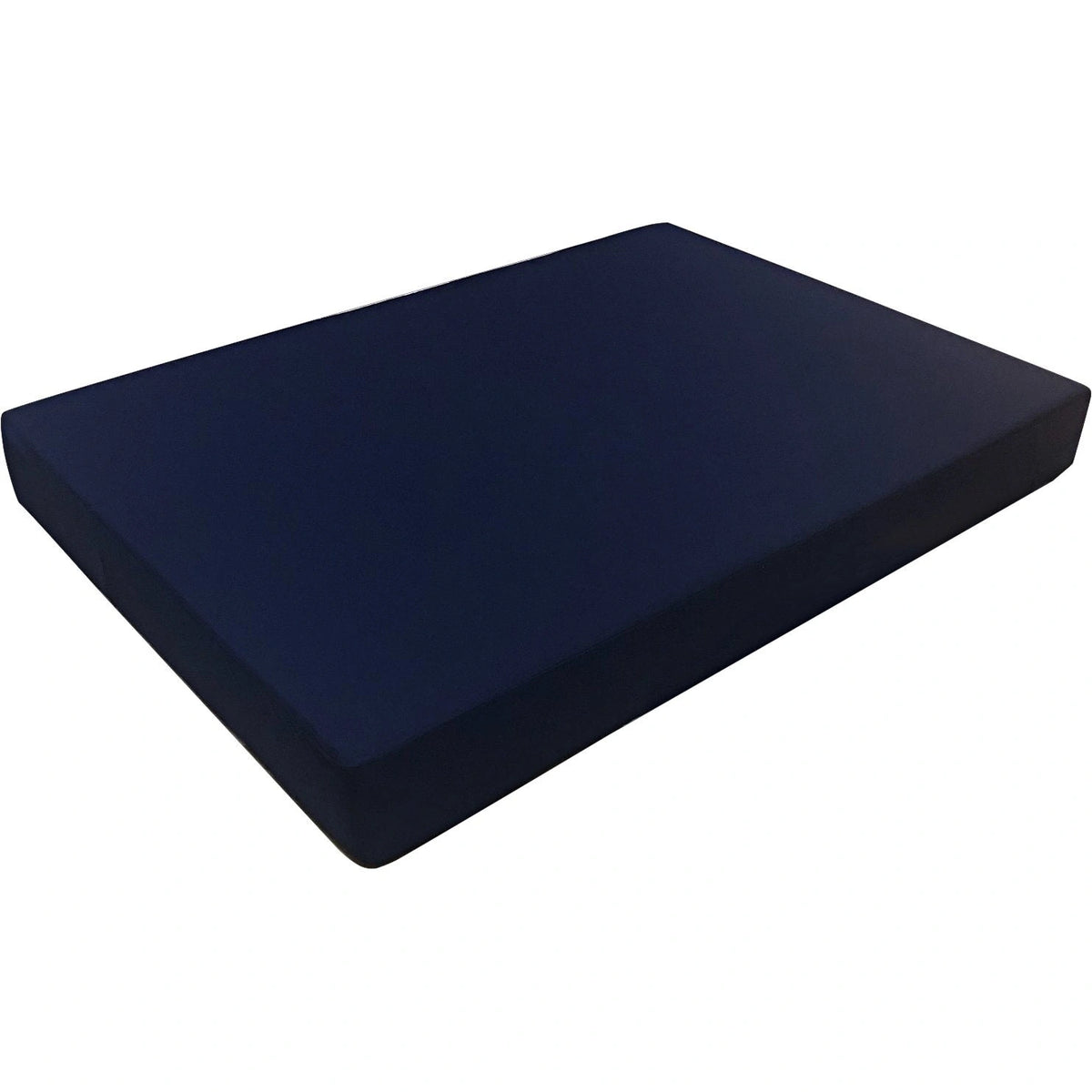 Navy blue memory foam mattress with smooth fabric cover