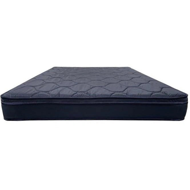 Navy blue pillow top mattress with quilted scalloped design