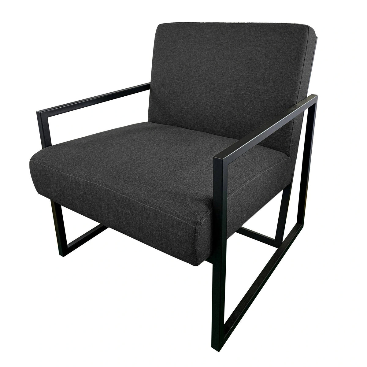 Charcoal grey Venice accent chair with woven polyester fabric