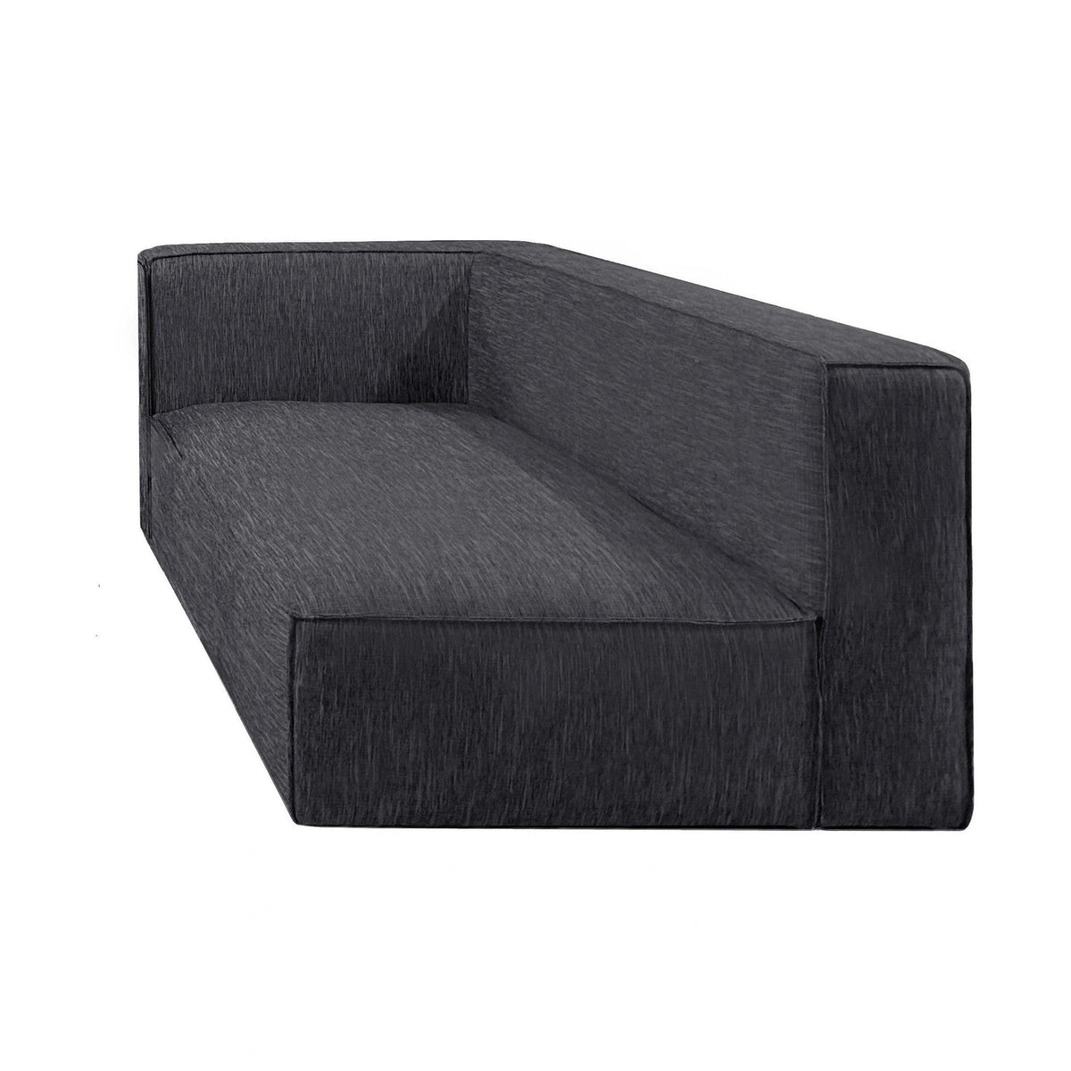 Charcoal grey modular right chaise lounge with geometric design