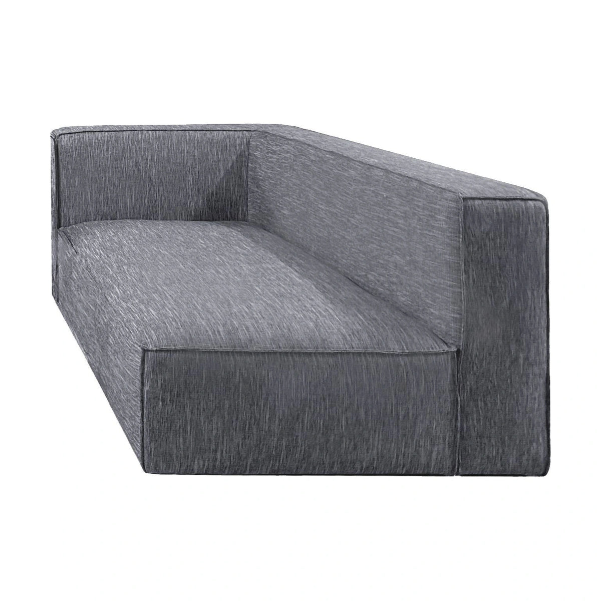 Light grey textured fabric right chaise sectional sofa module