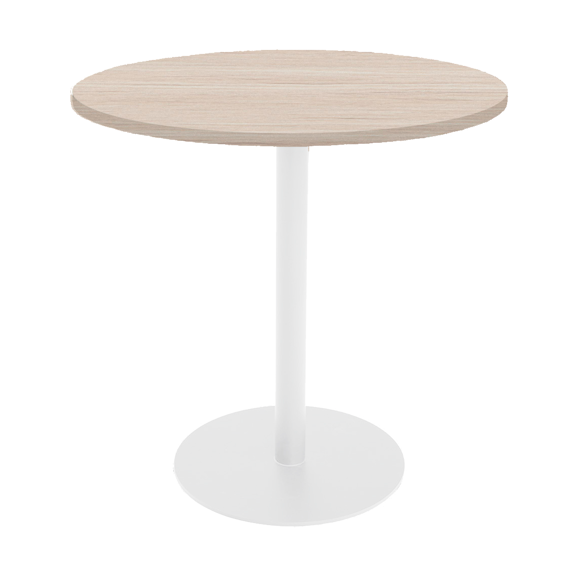 DT37-2830-LP04-PC04 / PACIFIC ROUND DINING TABLE / Ash Laminate/White Steel