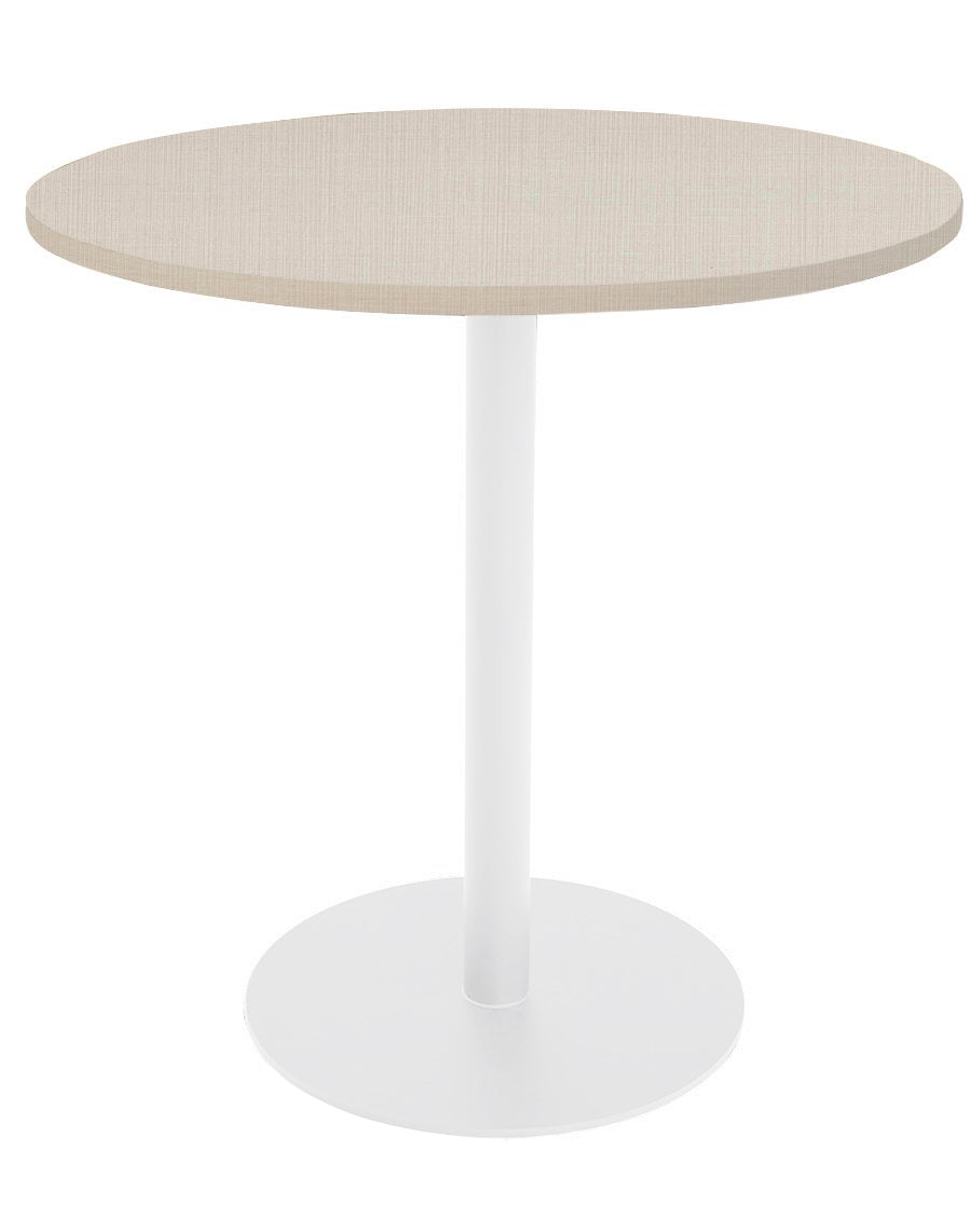 DT37-2830-LP28-PC04 / PACIFIC CIRCULAR DINING TABLE, DT37 / Linen Laminate / White