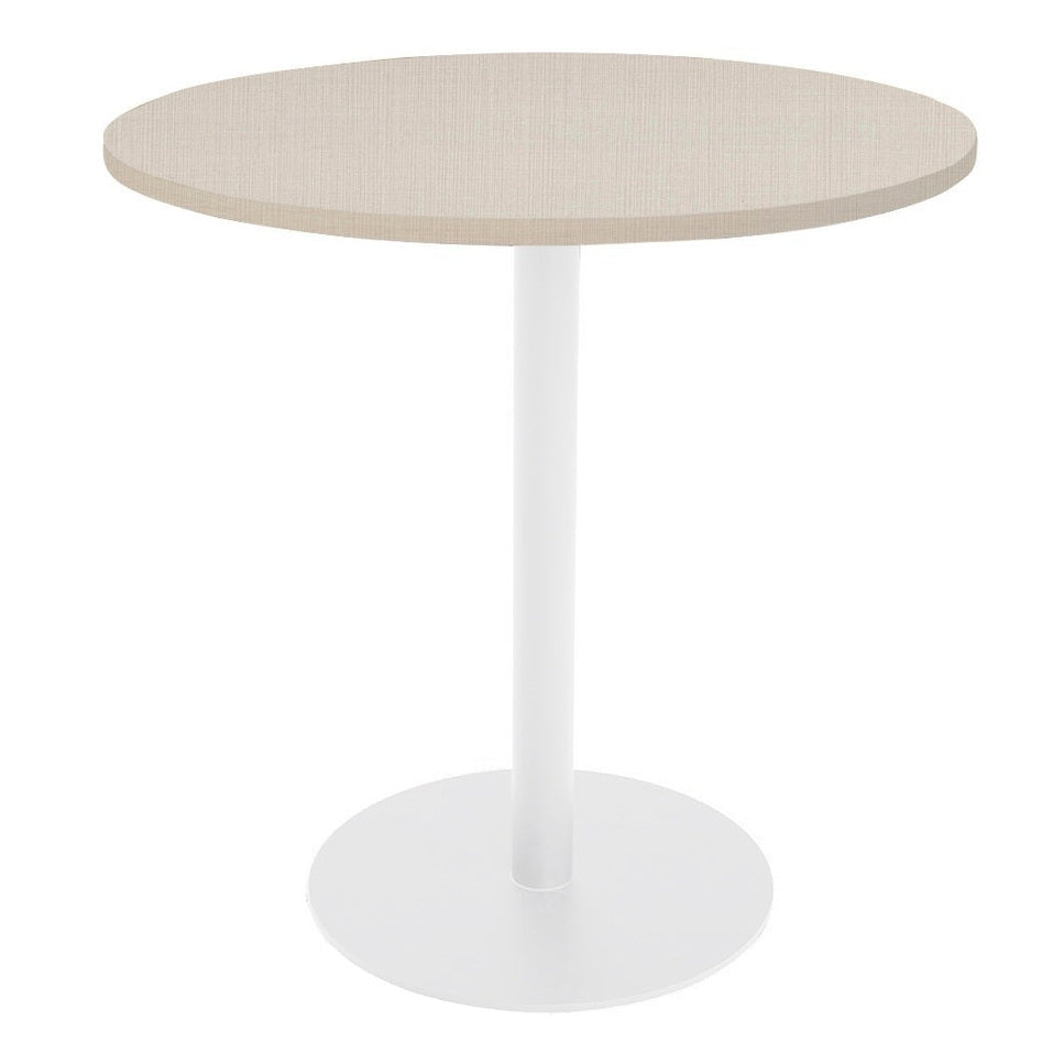 DT37-2830-LP28-PC04 / PACIFIC CIRCULAR DINING TABLE, DT37 / Linen Laminate / White