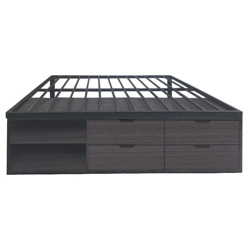 BF06-775622-LP01-PC01 / ALPHA BEDFRAME / Concrete Laminate/Black