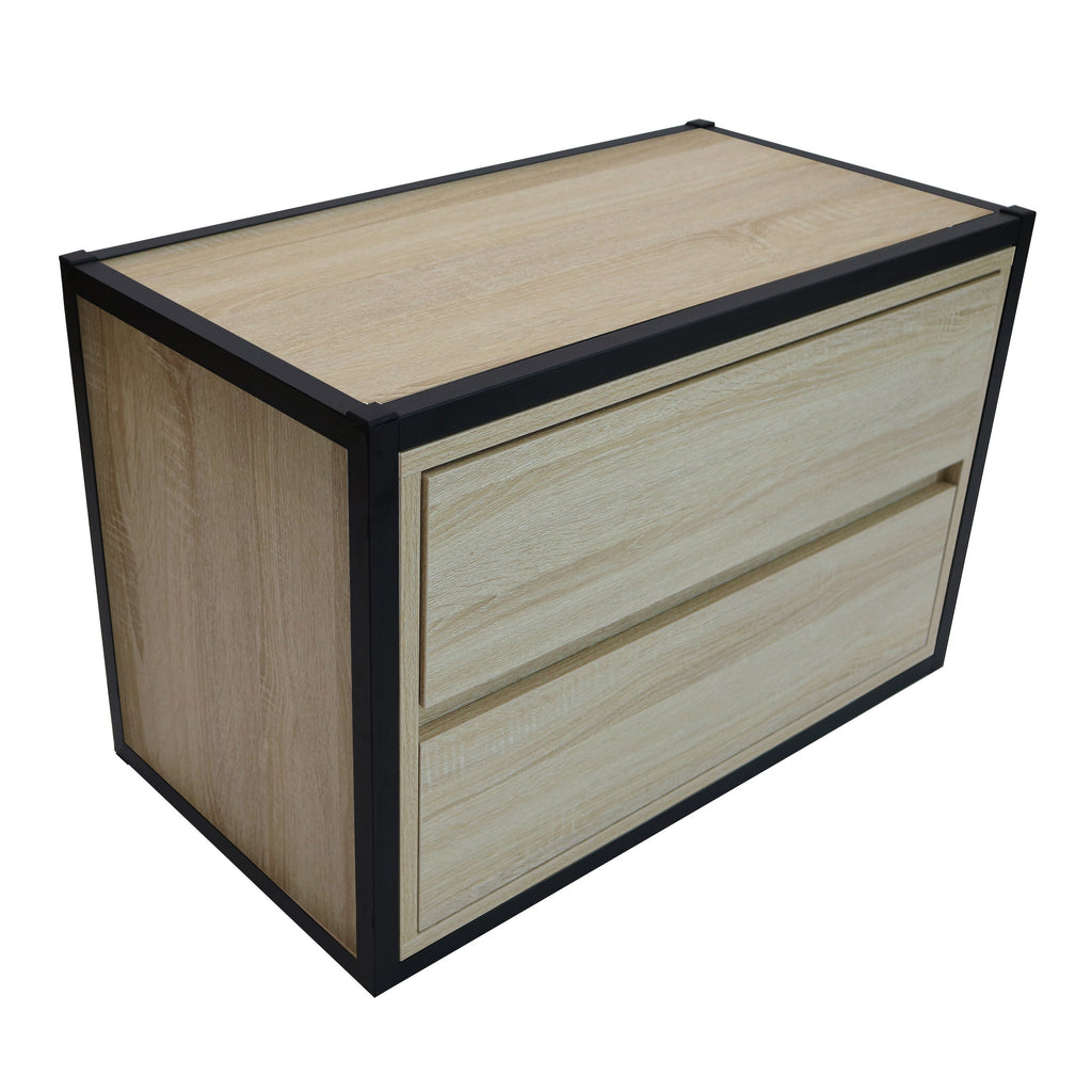 DR02-311718-LP02-PC02 / AUSTIN 2 DRAWER STACKABLE CHEST / Espresso Laminate/Platinum
