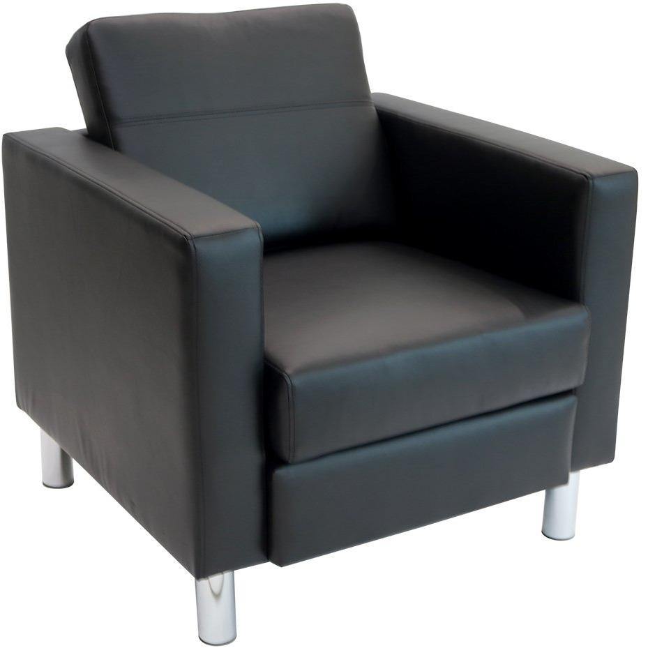 AC02-333234-VL01-0005 / AUSTIN ARM CHAIR / Jet Black Vinyl/Silver
