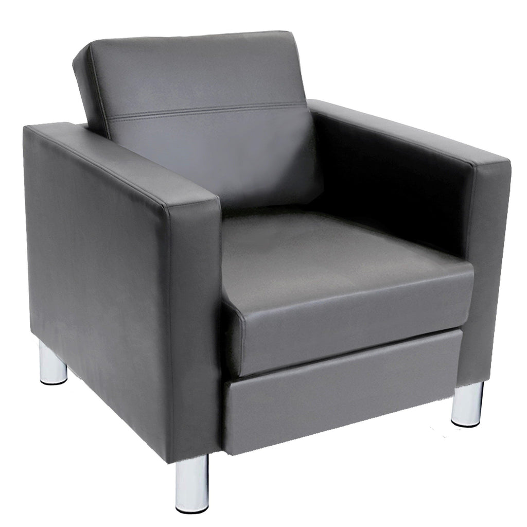 AC02-333234-VL02-0005 / AUSTIN ARM CHAIR / Quarry Grey Vinyl/Silver