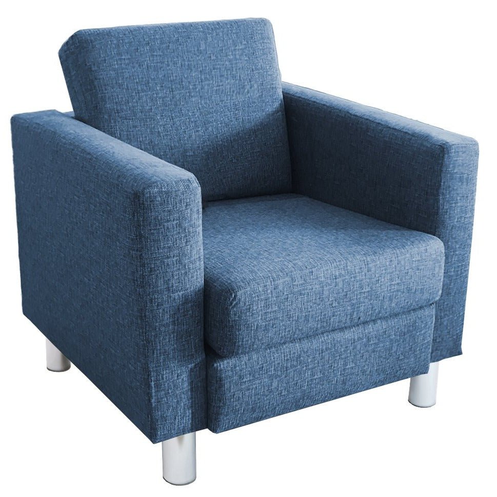 AC02-333234-FB02-0005 / AUSTIN ARM CHAIR / Denim Fabric/Silver