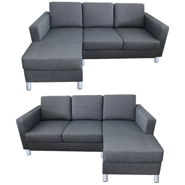 SS02A-825834-FB06-0005 / AUSTIN II SECTIONAL SOFA, 3 Seater / AH Grey Fabric/Silver