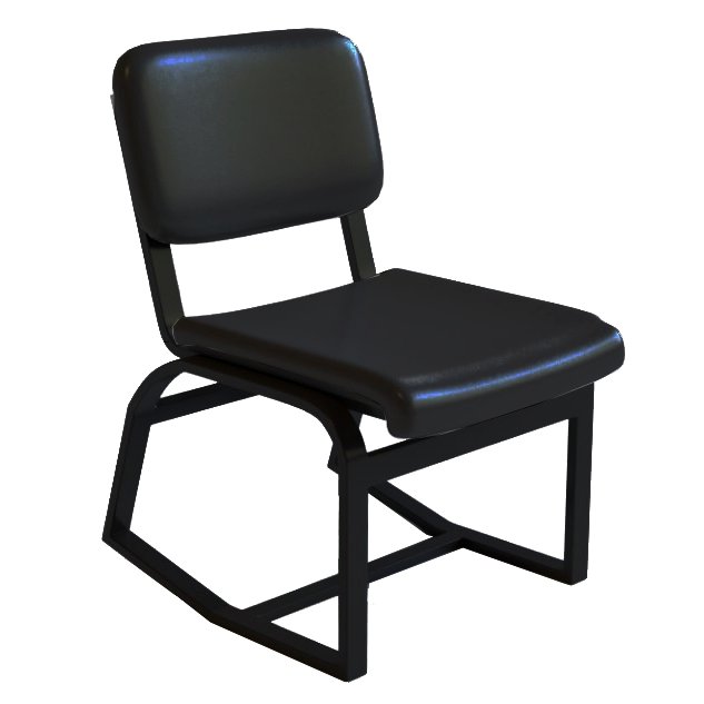 CH40-192230-VL01-PC01 / AUSTIN SLED CHAIR / Jet Black Vinyl/Black