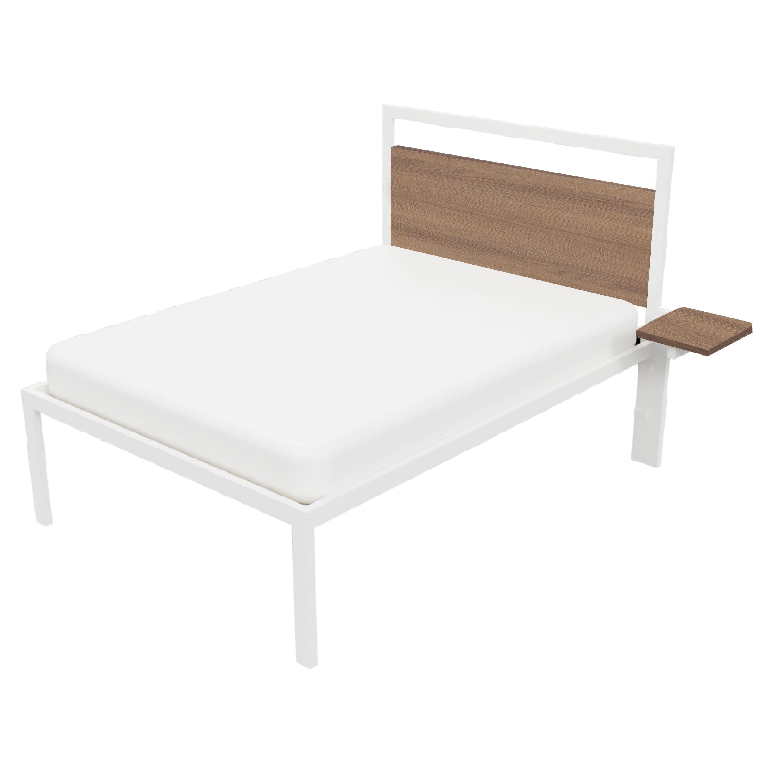 BF25-FULL-LP27-PC04 / METTA FULL BEDFRAME / AH Walnut Laminate/White